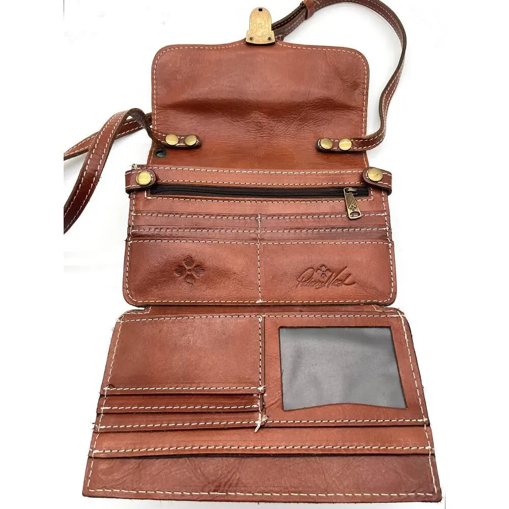Patricia Nash Bianco Leather Crossbody Satchel , Brown